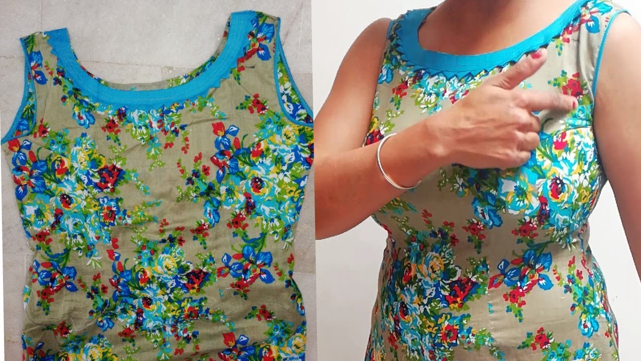 Sleeveless Kurti cutting and stitching (step by step) in hindi | Easy way -  YouTube